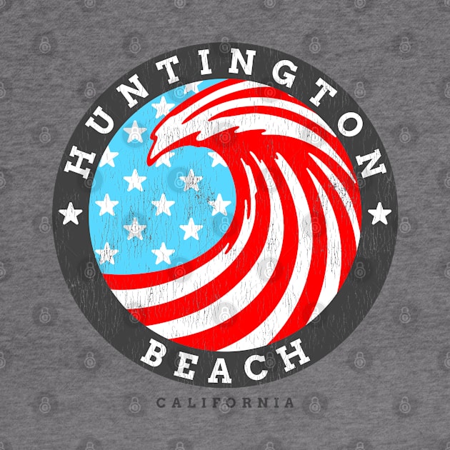 Huntington Beach, CA Summertime Patriotic 4th Pride Surfing by Contentarama